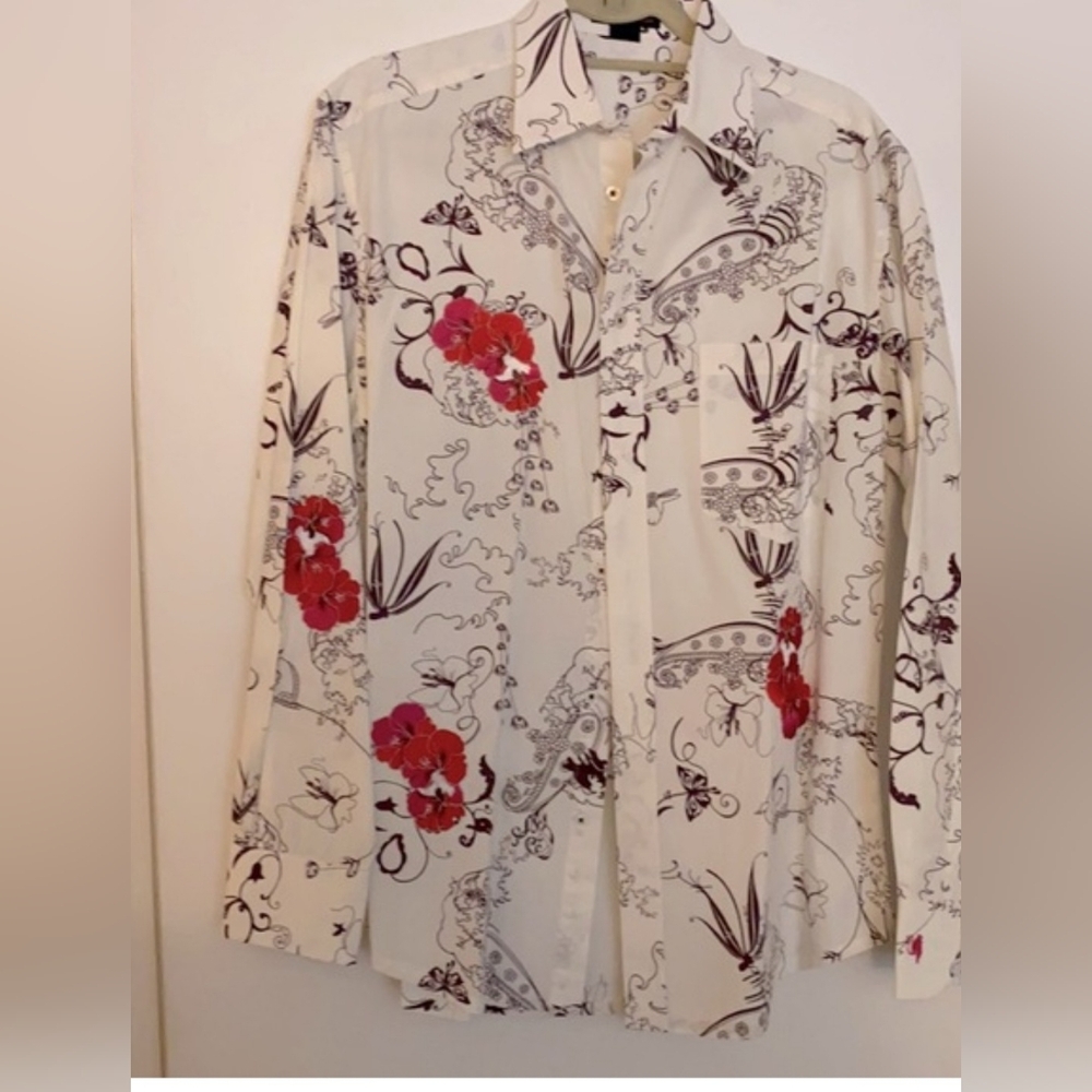 Artistic Floral Button-Up Shirt